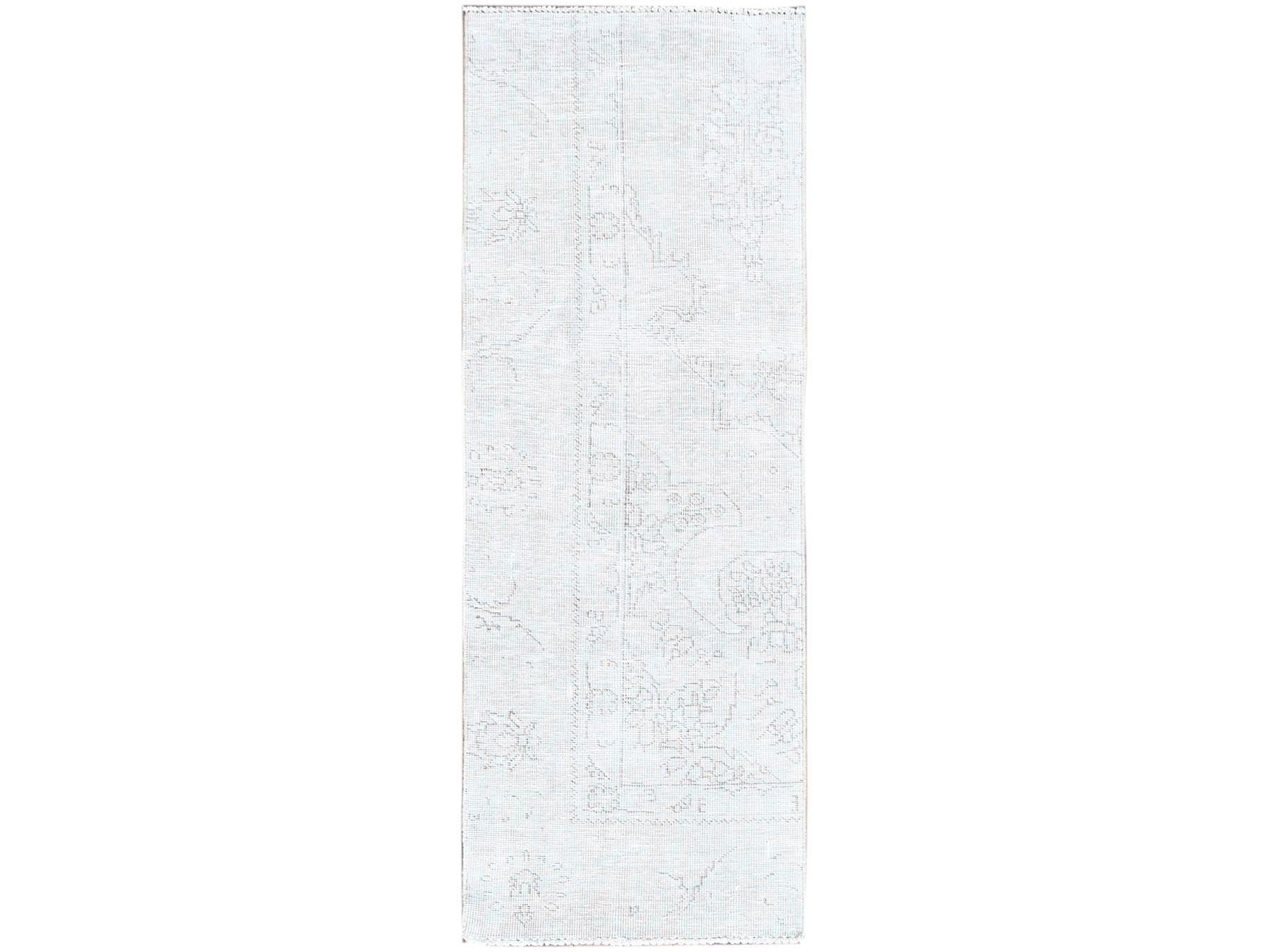 Ivory 2'2" x 5'10" Vintage Hand knotted Wool Rug - Sku: O0228