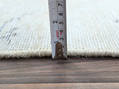 Ivory 2'2" x 5'10" Vintage Hand knotted Wool Rug - Sku: O0228