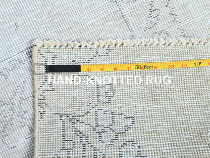 Ivory 2'2" x 5'10" Vintage Hand knotted Wool Rug - Sku: O0228