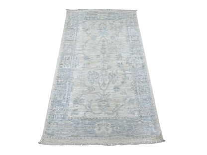 Ivory 3'1" x 5'5" Oushak And Peshawar Hand knotted Wool Rug - Sku: O022901