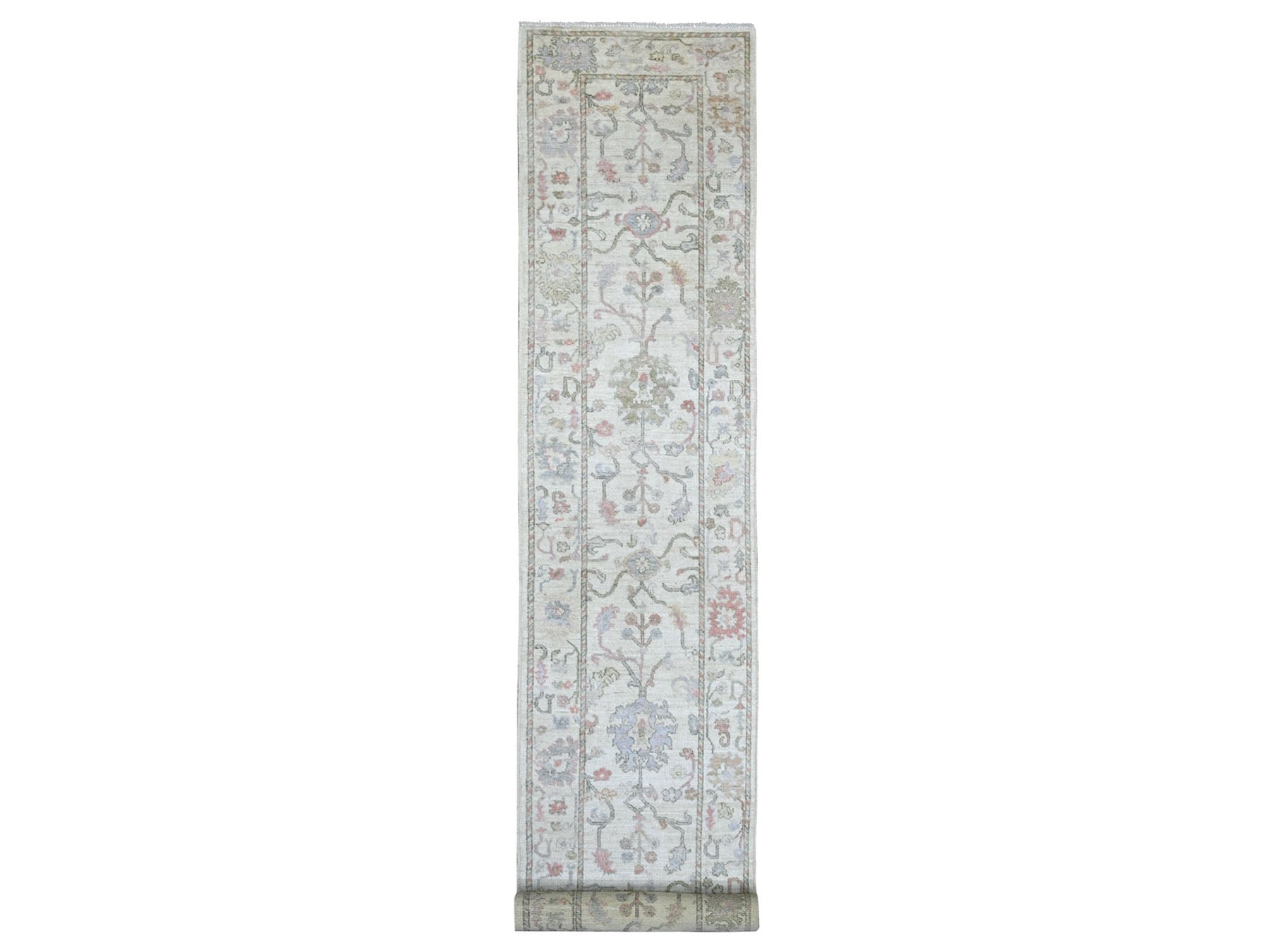 Oushak Oushak hand-knotted wool runner in Ivory, 2'11" x 19'6" — SKU O022905