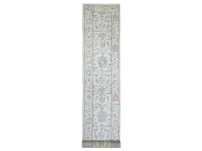 Oushak Oushak hand-knotted wool runner in Ivory, 2'11" x 19'6" — SKU O022905
