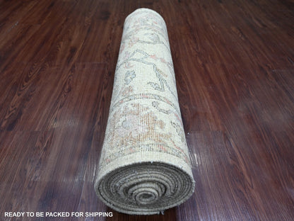 Oushak Oushak hand-knotted wool runner in Ivory, 2'11" x 19'6" — SKU O022905 (view 4)