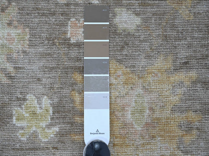 Brown 2'10" x 12'0" Oushak And Peshawar Hand knotted Wool Rug - Sku: O022906