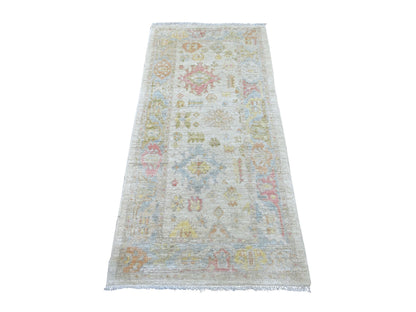 Oushak Oushak hand-knotted wool runner in Gray, 2'10" x 6' — SKU O022907