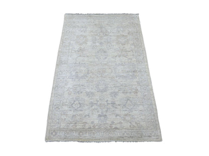 Ivory 3'1" x 4'10" Oushak And Peshawar Hand knotted Wool Rug - Sku: O022908
