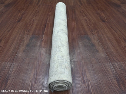 Ivory 3'1" x 4'10" Oushak And Peshawar Hand knotted Wool Rug - Sku: O022908