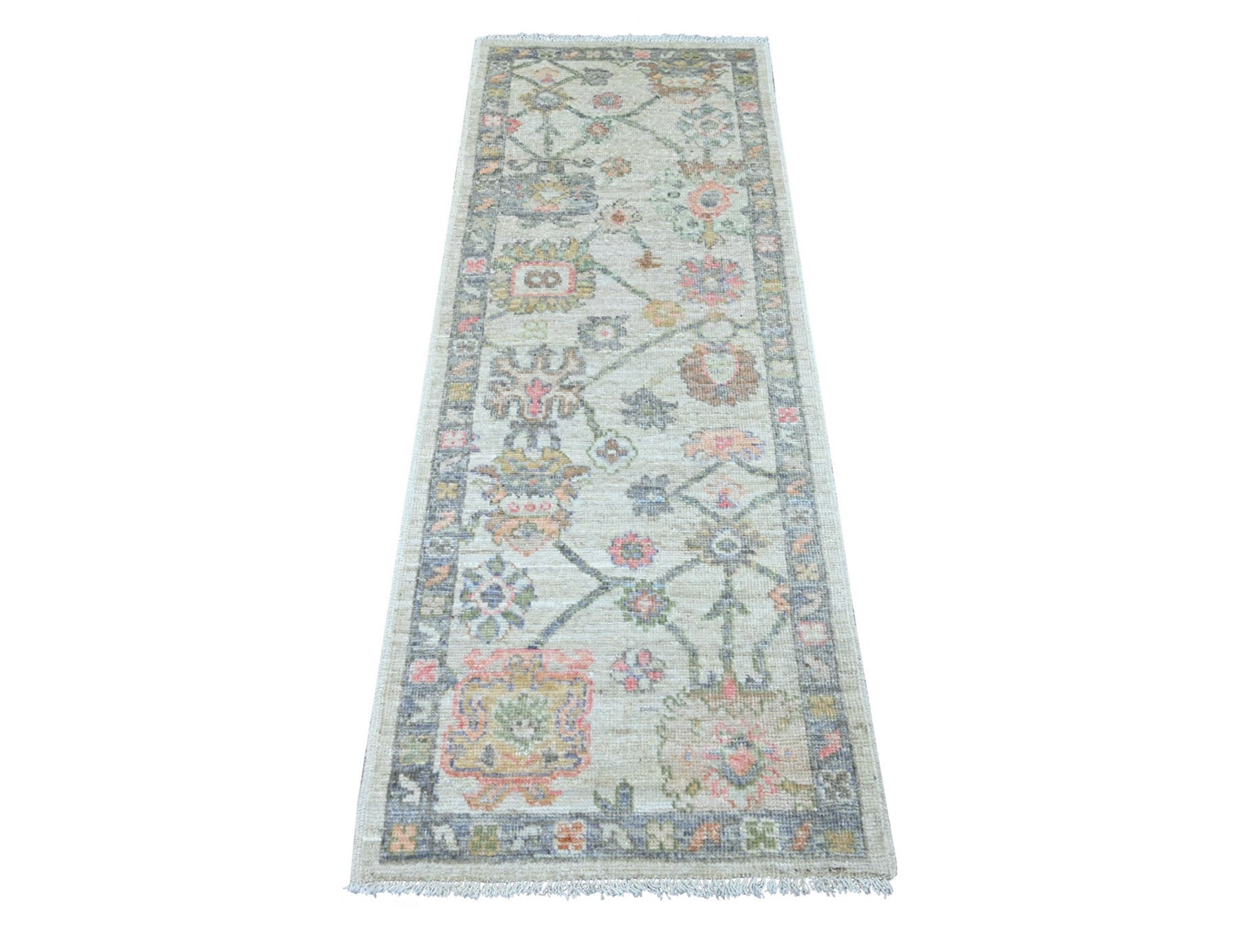 Oushak Oushak hand-knotted wool runner in Gray, 2'3" x 5'11" — SKU O022909
