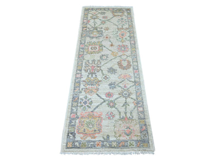 Oushak Oushak hand-knotted wool runner in Gray, 2'3" x 5'11" — SKU O022909