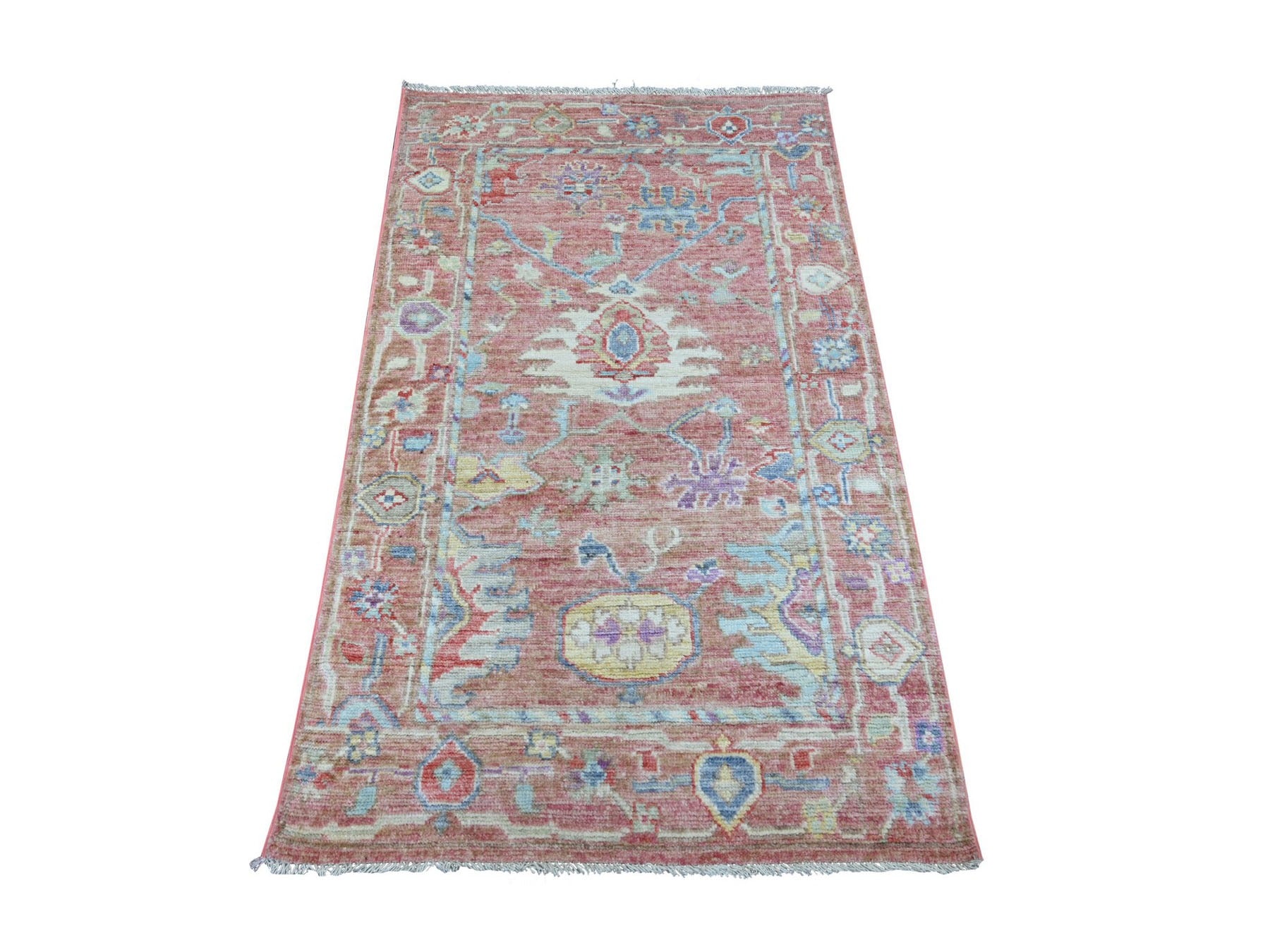 Oushak Oushak hand-knotted wool rug in Pink, 3'2" x 5'2" — SKU O022911