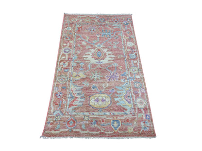 Oushak Oushak hand-knotted wool rug in Pink, 3'2" x 5'2" — SKU O022911