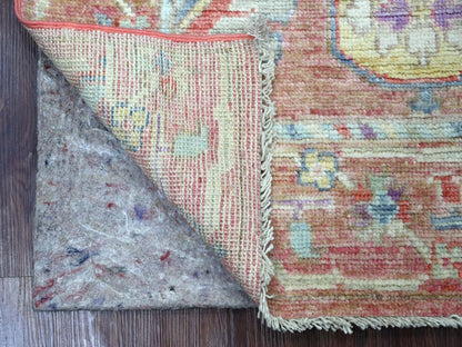 Pink 3'2" x 5'2" Oushak And Peshawar Hand knotted Wool Rug - Sku: O022911