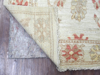 Ivory 3'2" x 4'11" Oushak And Peshawar Hand knotted Wool Rug - Sku: O022913