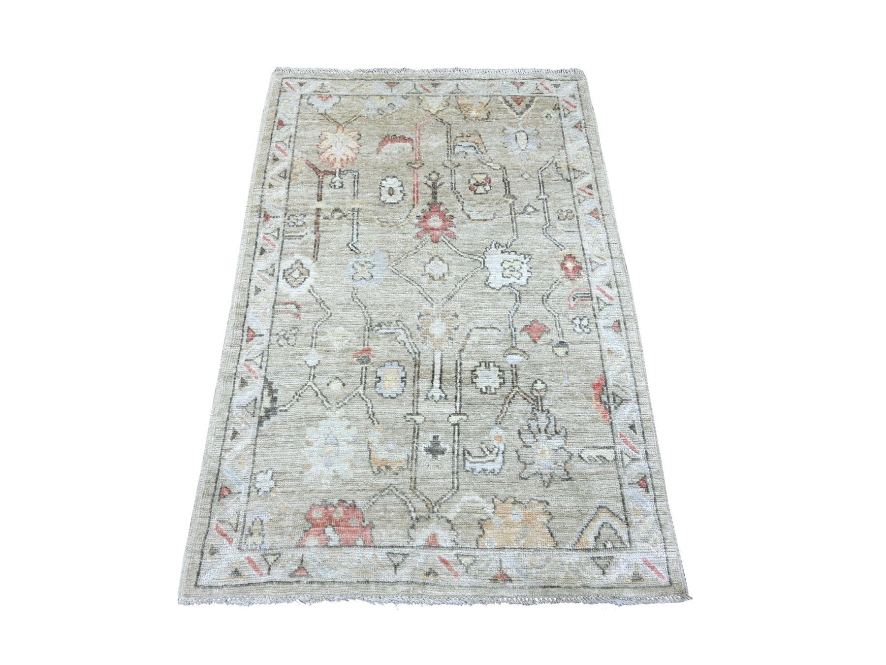 Oushak Oushak hand-knotted wool rug in Gray & Light Gray, 3'3" x 4'11" — SKU O022914