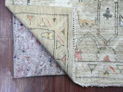 Grey 3'3" x 4'11" Oushak And Peshawar Hand knotted Wool Rug - Sku: O022914