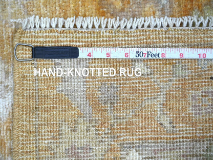 Brown 3'0" x 4'10" Oushak And Peshawar Hand knotted Wool Rug - Sku: O022915