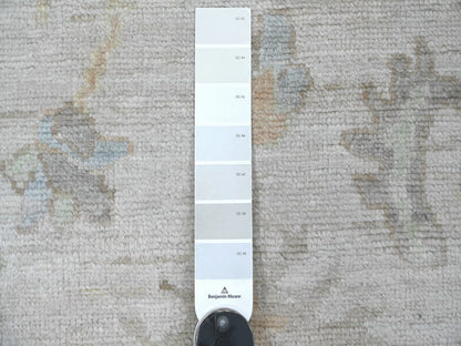 Grey 3'0" x 5'1" Oushak And Peshawar Hand knotted Wool Rug - Sku: O022917