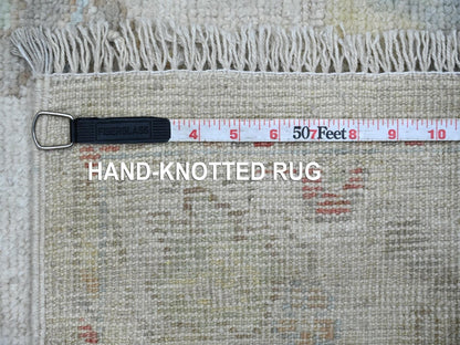 Grey 3'0" x 5'1" Oushak And Peshawar Hand knotted Wool Rug - Sku: O022917