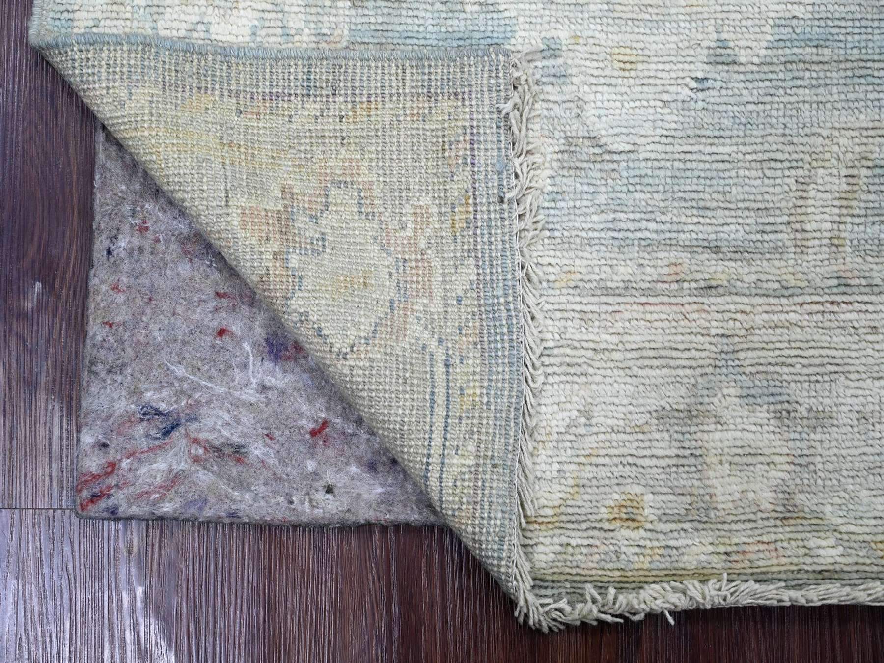 Blue 3'2" x 5'0" Oushak And Peshawar Hand knotted Wool Rug - Sku: O022918