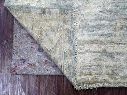 Blue 3'2" x 5'0" Oushak And Peshawar Hand knotted Wool Rug - Sku: O022918
