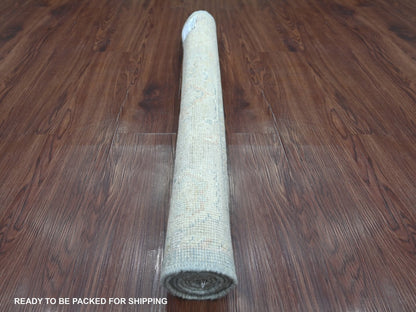 Blue 3'2" x 5'0" Oushak And Peshawar Hand knotted Wool Rug - Sku: O022918