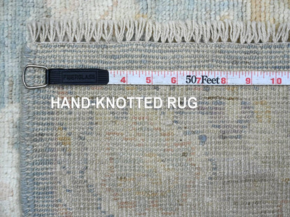 Blue 3'2" x 5'0" Oushak And Peshawar Hand knotted Wool Rug - Sku: O022918