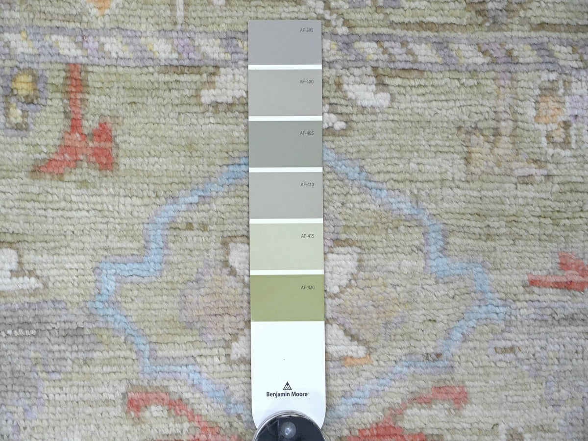 Oushak Oushak hand-knotted wool rug in Green, 3'2" x 4'11" — SKU O022920 (view 3)