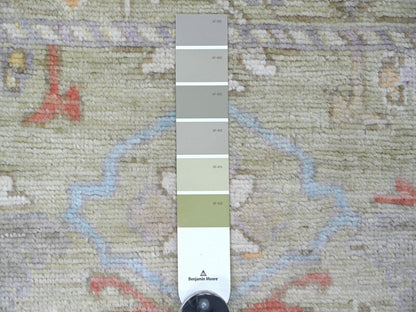 Oushak Oushak hand-knotted wool rug in Green, 3'2" x 4'11" — SKU O022920 (view 3)