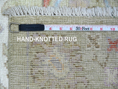 Green 3'2" x 4'11" Oushak And Peshawar Hand knotted Wool Rug - Sku: O022920