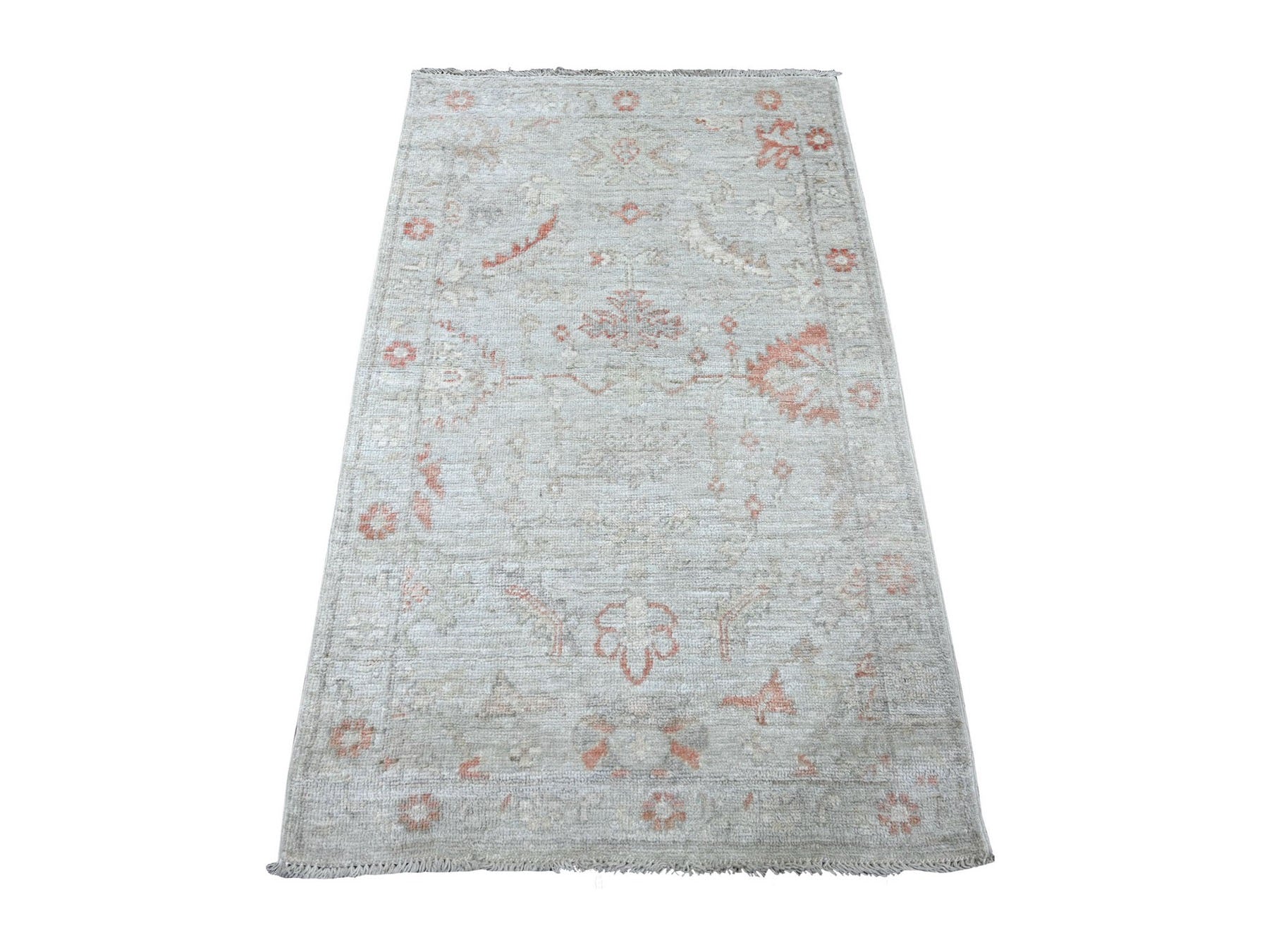 Grey 3'0" x 4'10" Oushak And Peshawar Hand knotted Wool Rug - Sku: O022921