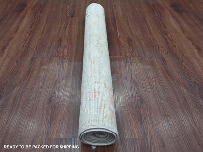 Grey 3'0" x 4'10" Oushak And Peshawar Hand knotted Wool Rug - Sku: O022921