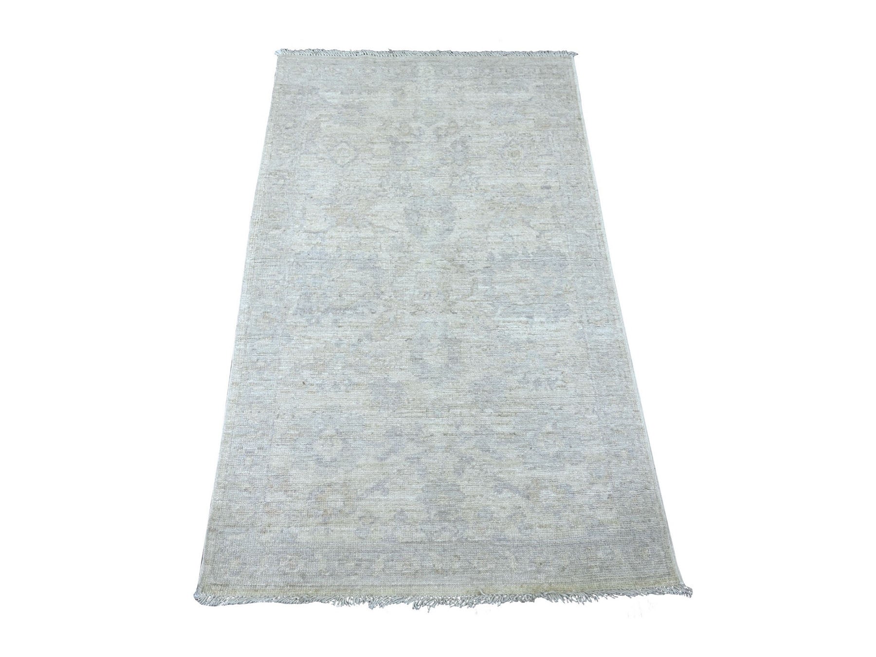 Oushak Oushak hand-knotted wool rug in Ivory & Gray, 2'11" x 4'10" — SKU O022922