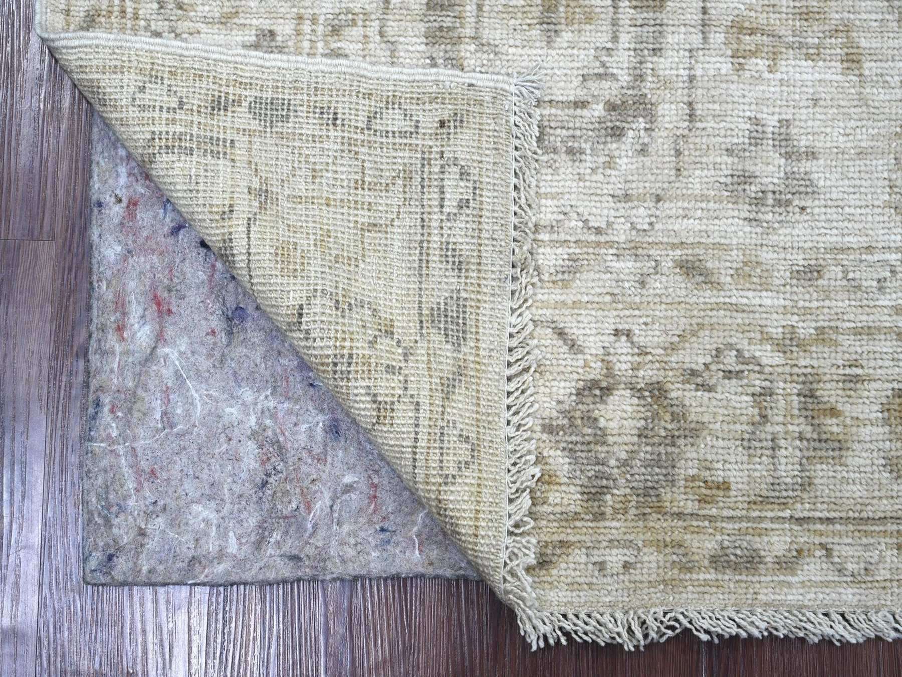 Grey 4'3" x 5'11" Oushak And Peshawar Hand knotted Wool Rug - Sku: O022923