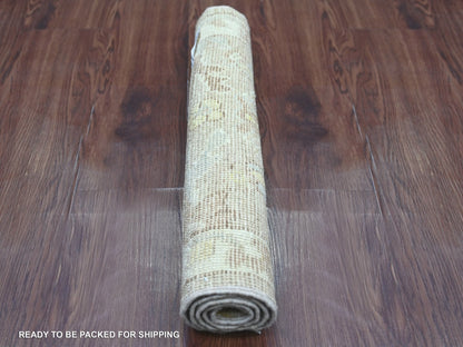 Brown 2'0" x 3'0" Oushak And Peshawar Hand knotted Wool Rug - Sku: O022925