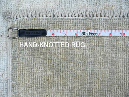 Blue 4'2" x 5'10" Oushak And Peshawar Hand knotted Wool Rug - Sku: O022926