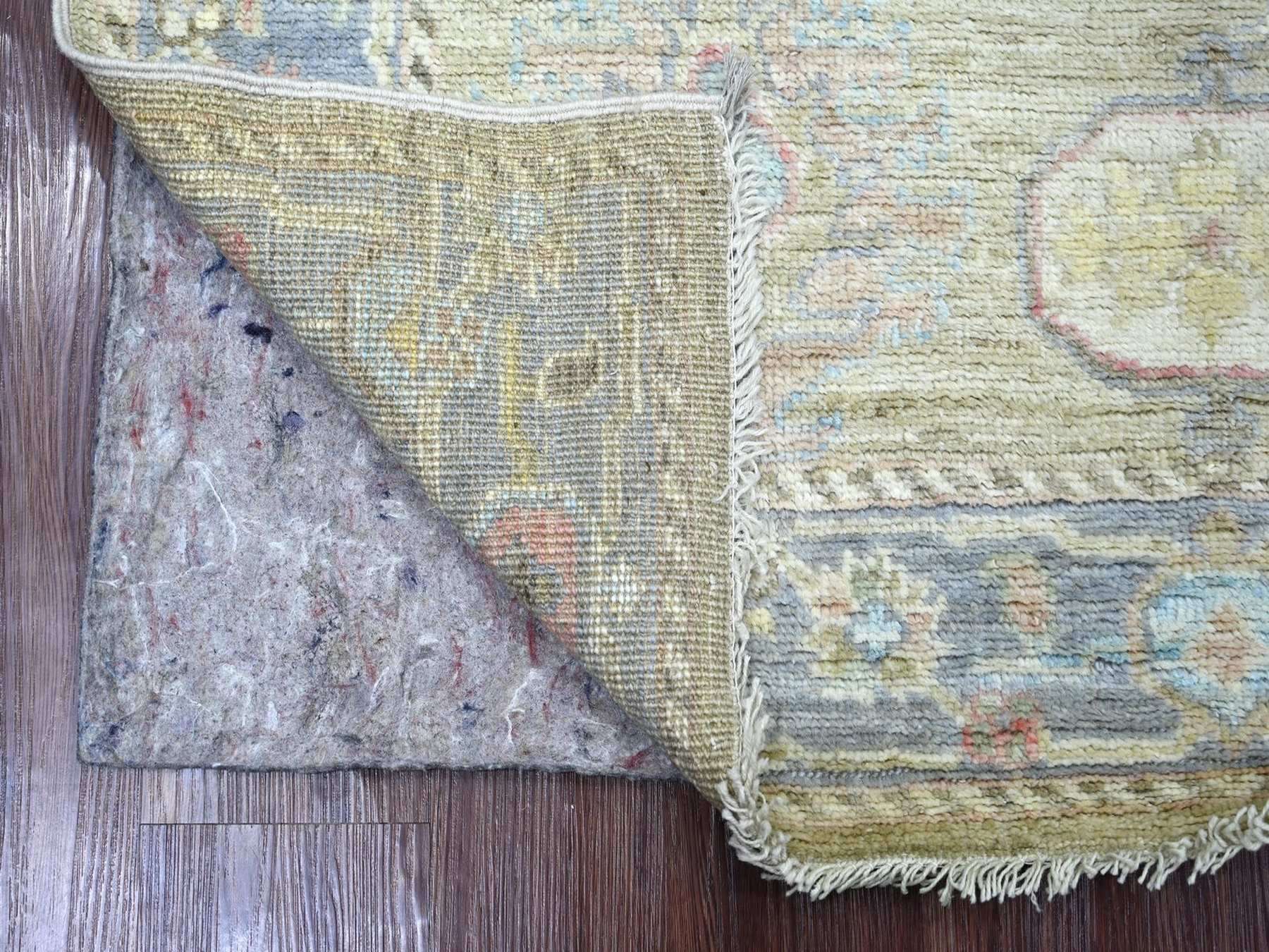 Green 4'1" x 6'1" Oushak And Peshawar Hand knotted Wool Rug - Sku: O022927