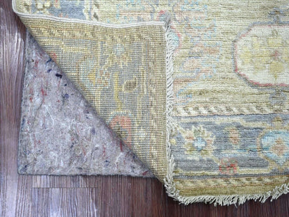 Green 4'1" x 6'1" Oushak And Peshawar Hand knotted Wool Rug - Sku: O022927