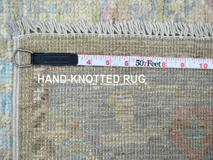 Green 4'1" x 6'1" Oushak And Peshawar Hand knotted Wool Rug - Sku: O022927