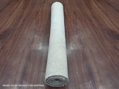 Grey 3'1" x 5'0" Oushak And Peshawar Hand knotted Wool Rug - Sku: O022929