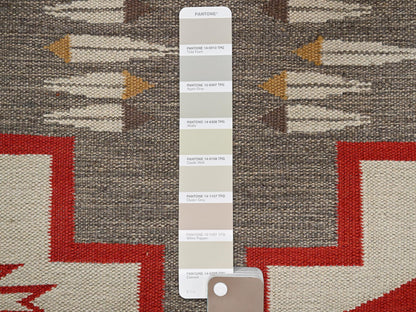 Flat-Weave hand-knotted wool rug in Gray & Brown, 5'1" x 6'11" — SKU O02292 (view 5)