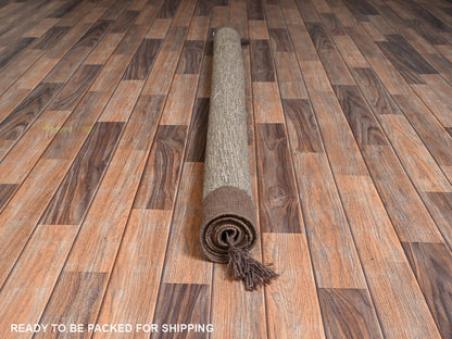 Flat-Weave hand-knotted wool rug in Gray & Brown, 5'1" x 6'11" — SKU O02292 (view 6)