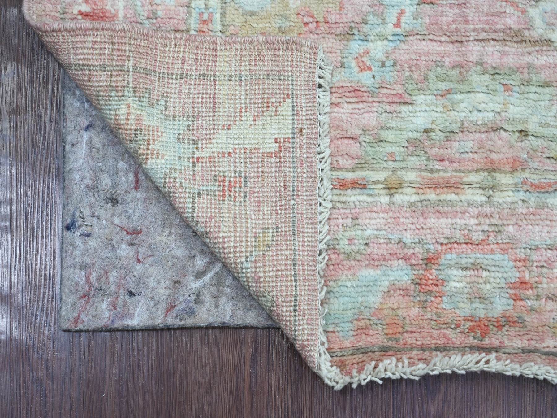 Pink 2'10" x 4'11" Oushak And Peshawar Hand knotted Wool Rug - Sku: O022930
