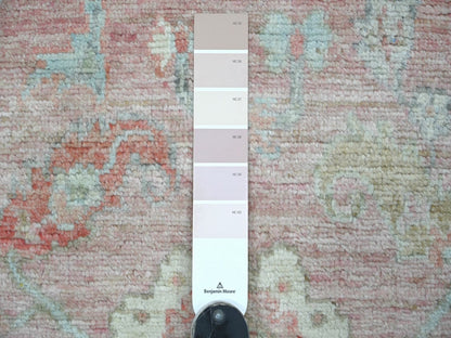 Pink 2'10" x 4'11" Oushak And Peshawar Hand knotted Wool Rug - Sku: O022930