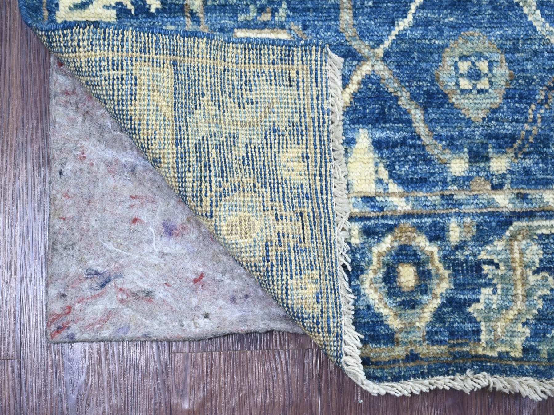 Blue 3'1" x 4'8" Oushak And Peshawar Hand knotted Wool Rug - Sku: O022931