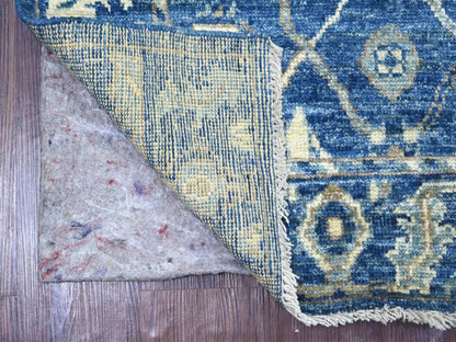 Blue 3'1" x 4'8" Oushak And Peshawar Hand knotted Wool Rug - Sku: O022931