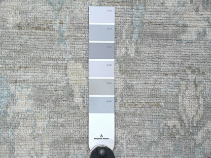 Grey 2'11" x 4'10" Oushak And Peshawar Hand knotted Wool Rug - Sku: O022933