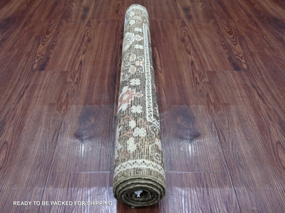 Brown 3'0" x 4'10" Oushak And Peshawar Hand knotted Wool Rug - Sku: O022934