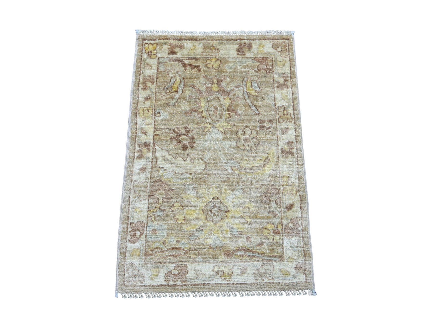 Oushak Oushak hand-knotted wool rug in Brown & Ivory, 2' x 3' — SKU O022935