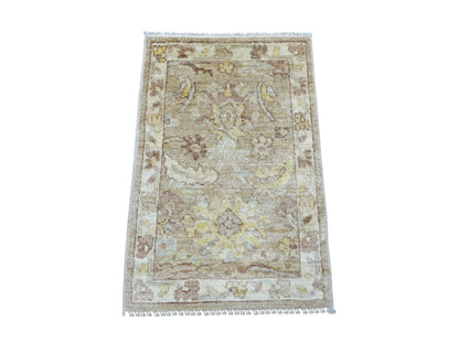 Oushak Oushak hand-knotted wool rug in Brown & Ivory, 2' x 3' — SKU O022935