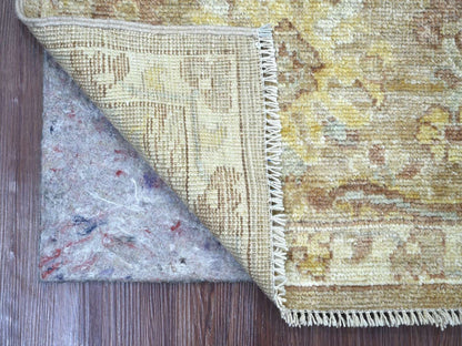 Brown 2'0" x 3'0" Oushak And Peshawar Hand knotted Wool Rug - Sku: O022935